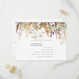 Herfst Foliage Rustic Bridal Shower Uitnodiging Briefkaart