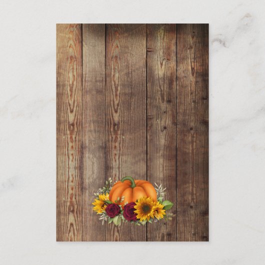 Herfst Foliage Rustieke Details Kaart (Achterkant)