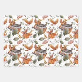 Herfst Foliage Rustige Waterverf Botanische patron Inpakpapier Vel (Voorkant 2)