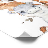 Herfst Foliage Safari Baby shower Welkom Poster (Hoek)