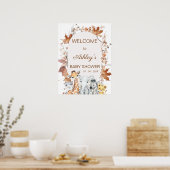 Herfst Foliage Safari Baby shower Welkom Poster (Keuken)