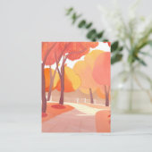 Herfst Foliage Stroll | Abstracte Waterverf Briefkaart (Staand voorkant)