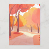 Herfst Foliage Stroll | Abstracte Waterverf Briefkaart (Voorkant)