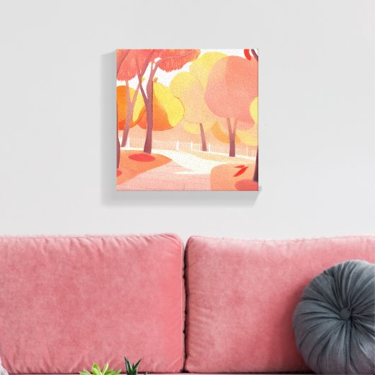 Herfst Foliage Stroll | Abstracte Waterverf Canvas Afdruk (Insitu (Woonkamer))