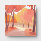 Herfst Foliage Stroll | Abstracte Waterverf Fotoplaat (Voorkant)