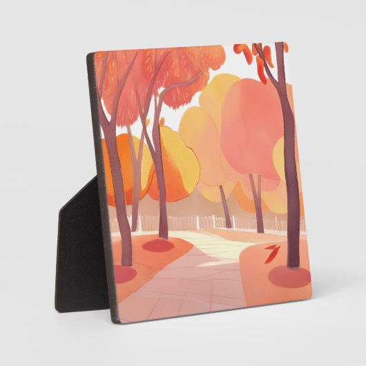 Herfst Foliage Stroll | Abstracte Waterverf Fotoplaat (Voorkant)