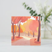 Herfst Foliage Stroll | Abstracte Waterverf Kaart (Staand voorkant)