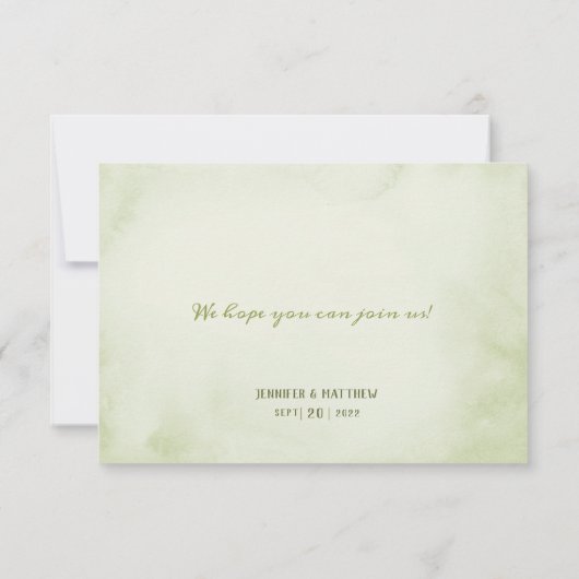 Herfst Foliage & Succulente Waterverf RSVP (Achterkant)