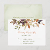 Herfst Foliage & Succulente Waterverf RSVP (Voorkant / Achterkant)