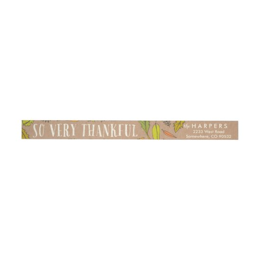 Herfst Foliage Thankful Envelope Wrap Adresetikett (Individueel)