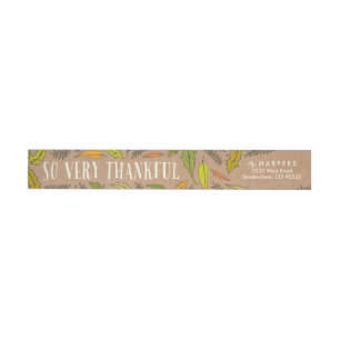 Herfst Foliage Thankful Envelope Wrap Adresetikett