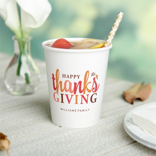 Herfst Foliage Thanksgiving Celebration Paper Cup Papieren Bekers (Insitu)