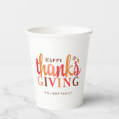 Herfst Foliage Thanksgiving Celebration Paper Cup Papieren Bekers (Voorkant)