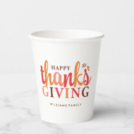Herfst Foliage Thanksgiving Celebration Paper Cup Papieren Bekers