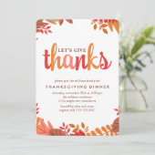 Herfst Foliage Thanksgiving Diner Kaart (Staand voorkant)