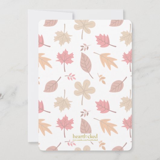 Herfst Foliage Thanksgiving Diner Kaart (Achterkant)