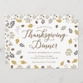 Herfst Foliage Thanksgiving Dinner Party Invitatio Kaart (Voorkant / Achterkant)