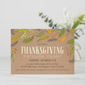 Herfst Foliage Thanksgiving Dinner Party Invitatio Kaart (Staand voorkant)