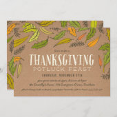 Herfst Foliage Thanksgiving Dinner Party Invitatio Kaart (Voorkant / Achterkant)