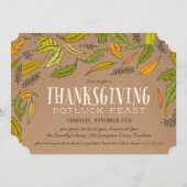 Herfst Foliage Thanksgiving Dinner Party Invitatio Kaart (Voorkant / Achterkant)