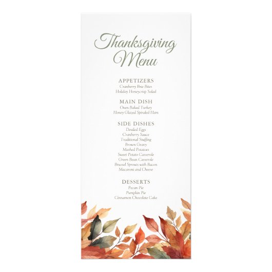 Herfst Foliage Thanksgiving Menu (Voorkant)