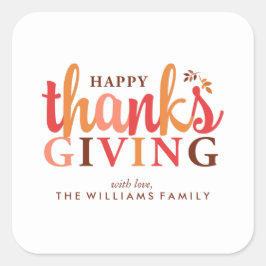 Herfst Foliage Thanksgiving Vierkante Sticker