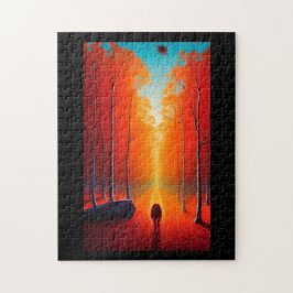 Herfst foliage uitheemse bol oranje gouden bladere legpuzzel