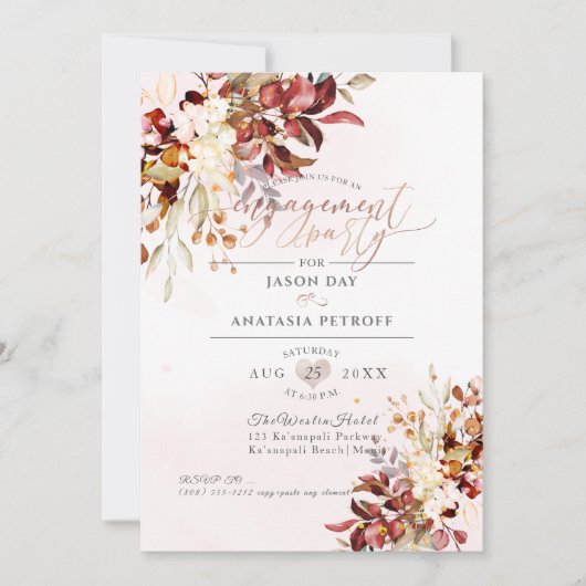 Herfst Foliage Verloving Rust Sinaasappel Eucalypt Kaart (Voorkant)