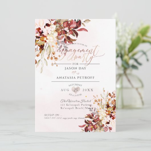 Herfst Foliage Verloving Rust Sinaasappel Eucalypt Kaart (Staand voorkant)