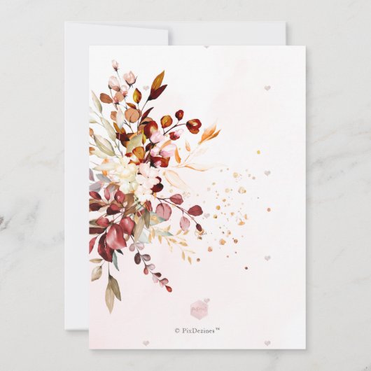 Herfst Foliage Verloving Rust Sinaasappel Eucalypt Kaart (Achterkant)