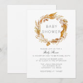 Herfst Foliage Waterverf | Baby shower uitnodigen Kaart (Voorkant / Achterkant)