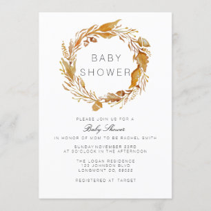 Herfst Foliage Waterverf   Baby shower uitnodigen Kaart