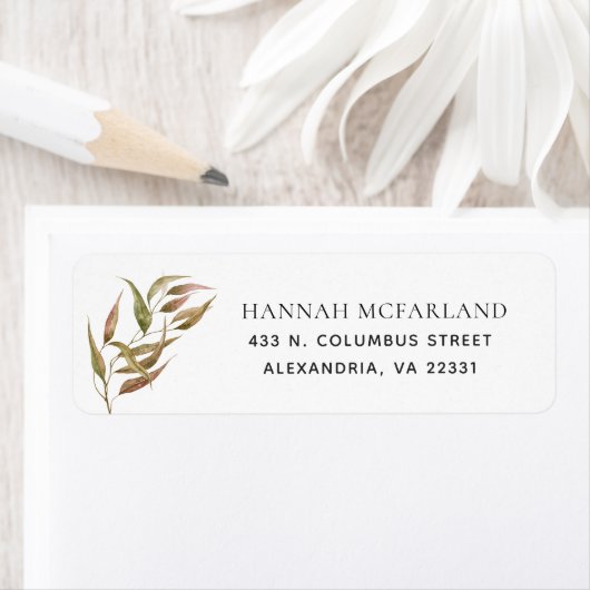 Herfst Foliage Waterverf Botanisch Etiket (Insitu)