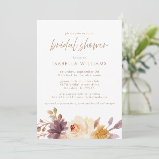 Herfst Foliage Waterverf Floral Vrijgezellenfeest Kaart (Staand voorkant)