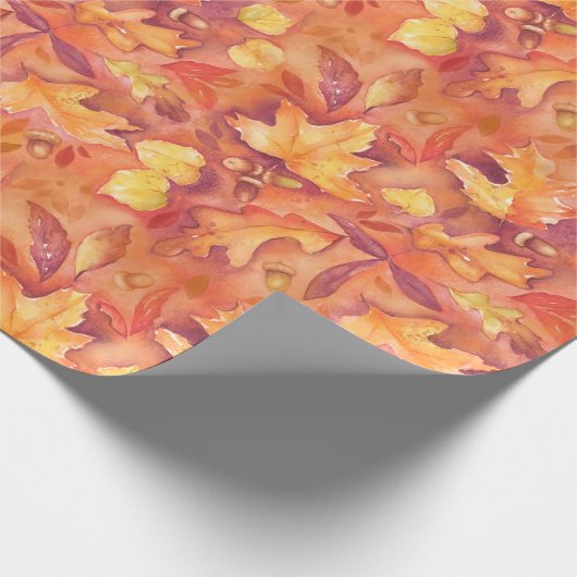 Herfst Foliage Waterverf Wrapping Papier (Hoek)