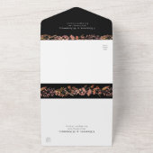 Herfst Foliage Waterverf Wreatding Wedding Black All In One Uitnodiging (Buitenkant)