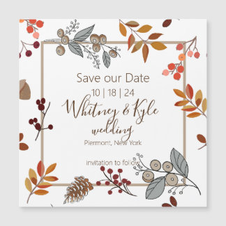 Herfst Foliage Wedding Save the Date Magnetic Card