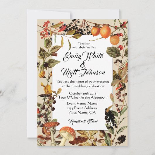 Herfst Foliage Wedding Uitnodiging (Voorkant)