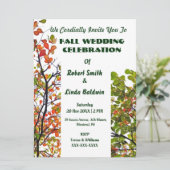 Herfst Foliage Wedding Uitnodiging (Staand voorkant)