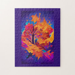 Herfst foliën oranje goud abstract kunstlicht legpuzzel