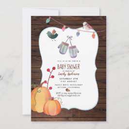 Herfst Folk Art Babyshower Uitnodiging Rustiek