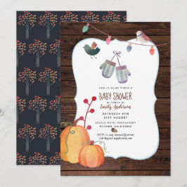 Herfst Folk Art Babyshower Uitnodiging Rustiek