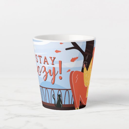 Herfst FolkArt Decor Advertentie Latte Mok (Voorkant)