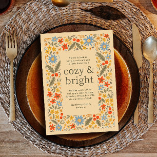 Herfst Folkse Bloem Kader Herfst Feest Kaart