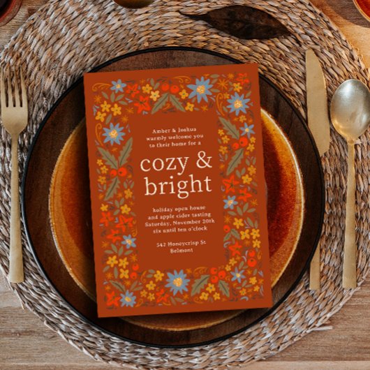 Herfst Folkse Bloem Kader Herfst Feest Kaart