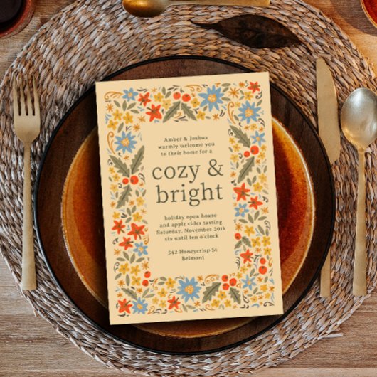 Herfst Folksy Bloemen Lijst Herfstfeest Kaart