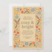 Herfst Folksy Bloemen Lijst Herfstfeest Kaart (Voorkant)