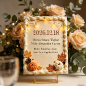 Herfst fondant cake stijl bruiloft kaart