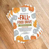 Herfst Food Drive Pompoenen & Cans Lijst Donatie Flyer