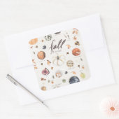 Herfst Foodie Bucket List Thanksgiving Dinner Vierkante Sticker (Envelop)